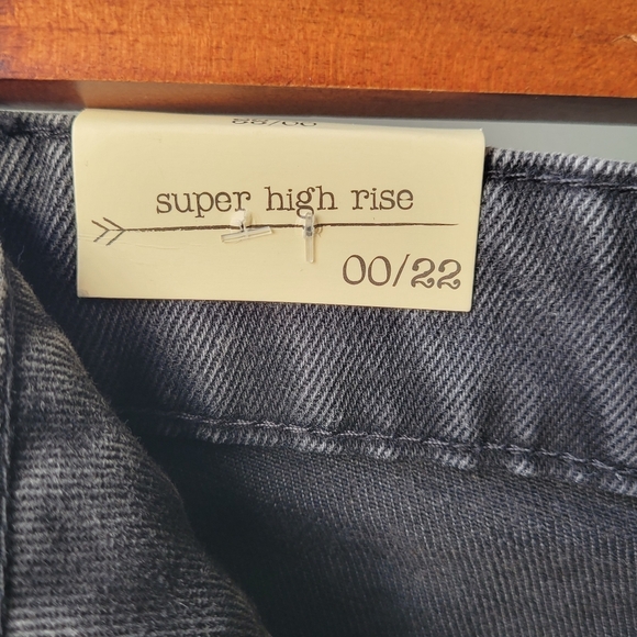 NEW Banjara Shorts Size 22 Charcoal Cut Off Embroidered Denim Boho Floral Checky - Picture 7 of 9